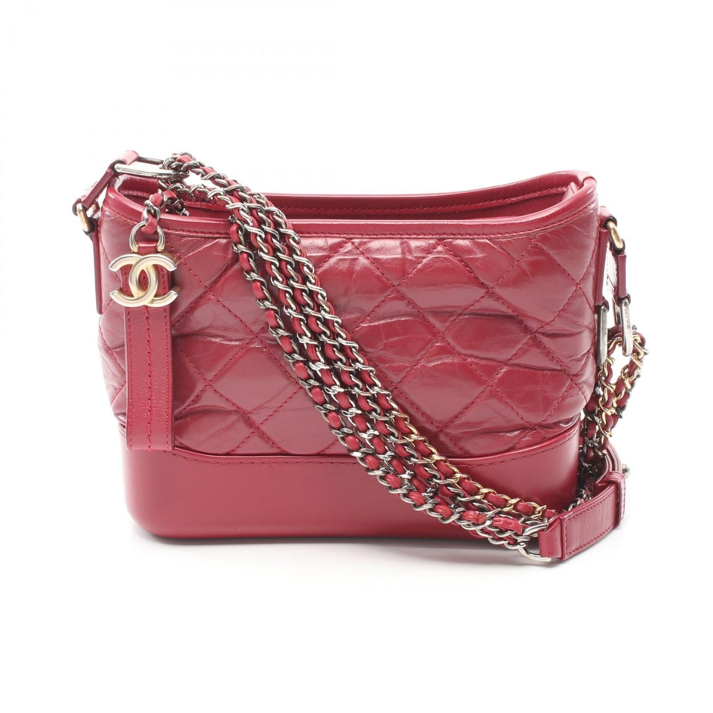 Chanel Gabrielle Small Hobo Bag Red Aged Calfskin