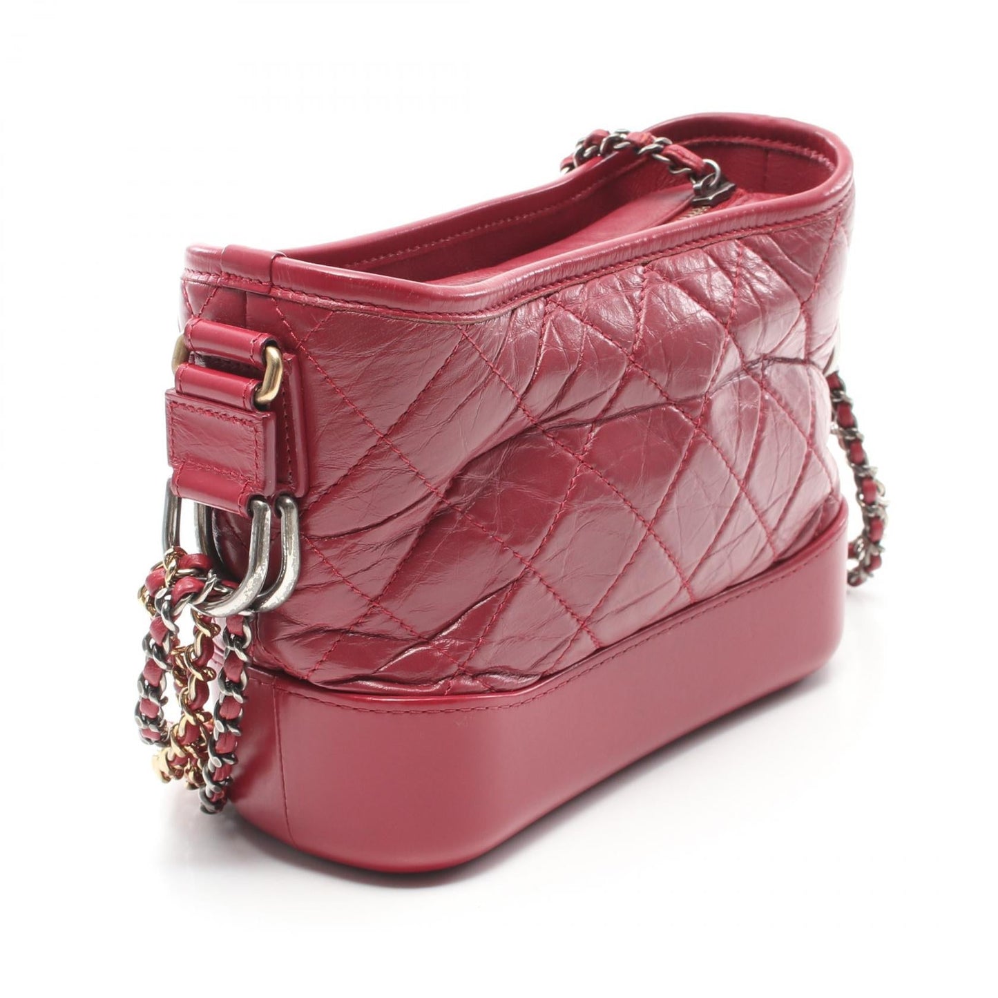 Chanel Gabrielle Small Hobo Bag Red Aged Calfskin