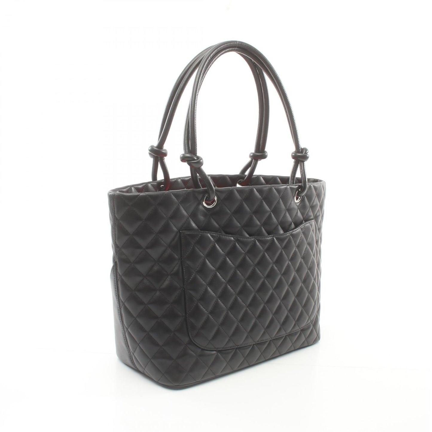 Chanel Cambon Quilted Leather Tote Bag Leather Tote Bag in New Condition