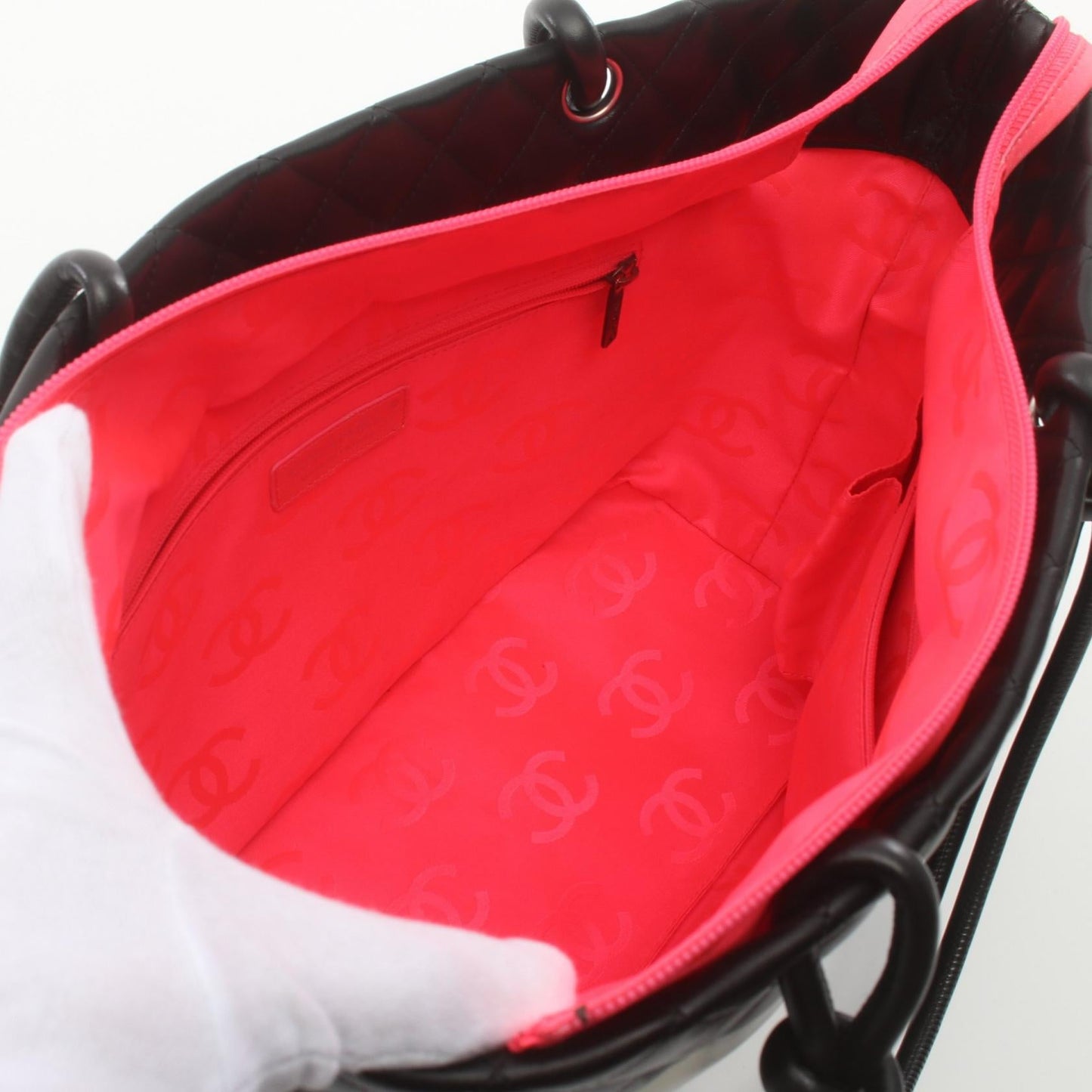 Chanel Cambon Quilted Leather Tote Bag Leather Tote Bag in New Condition