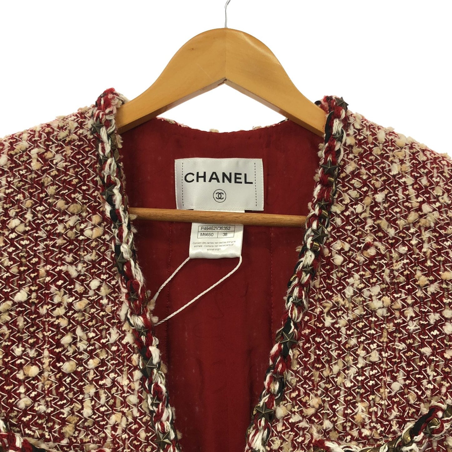 Chanel Tweed Wool Jacket Red P49462V36352