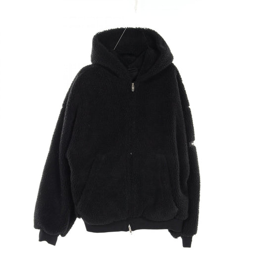 Balenciaga Zip-Up Boa Hoodie Jacket Black