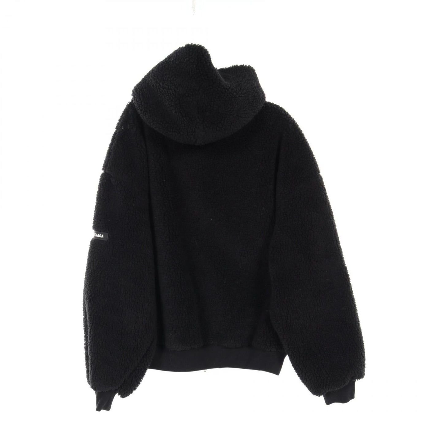 Balenciaga Zip-Up Boa Hoodie Jacket Black