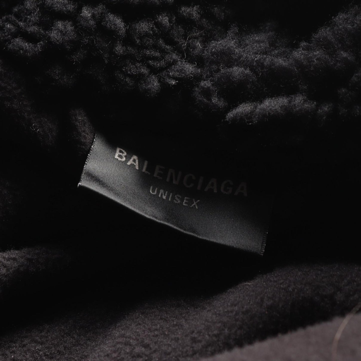 Balenciaga Zip-Up Boa Hoodie Jacket Black