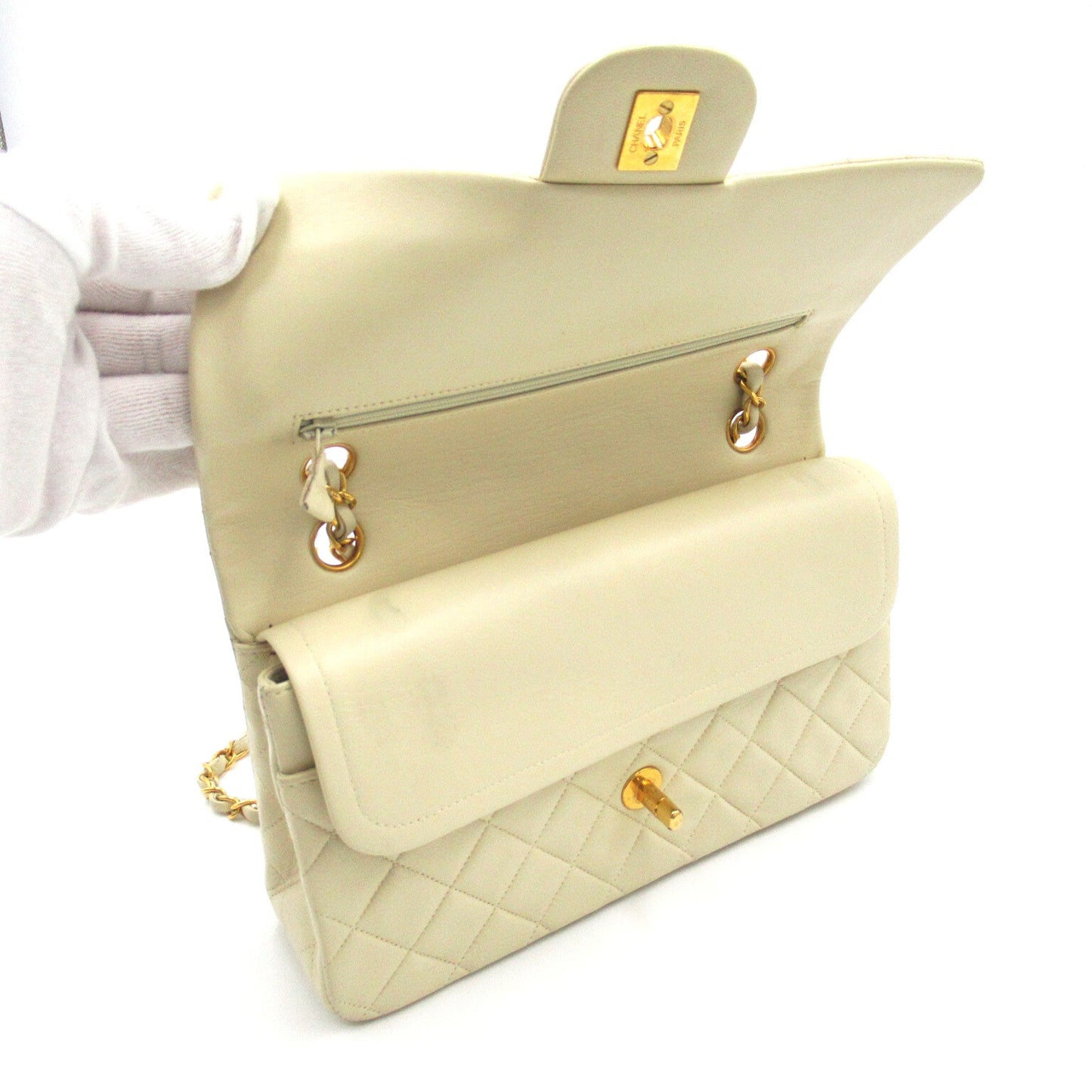 Chanel Medium Classic Double Flap Bag  Leather Shoulder Bag in New Condition