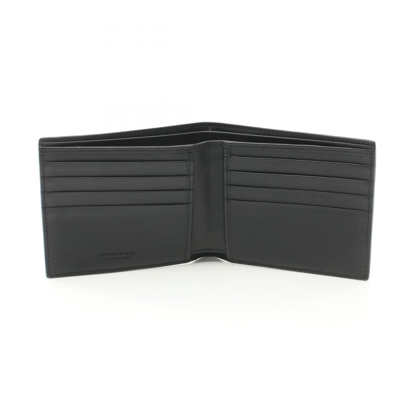 Bottega Veneta Leather Bifold Wallet Black