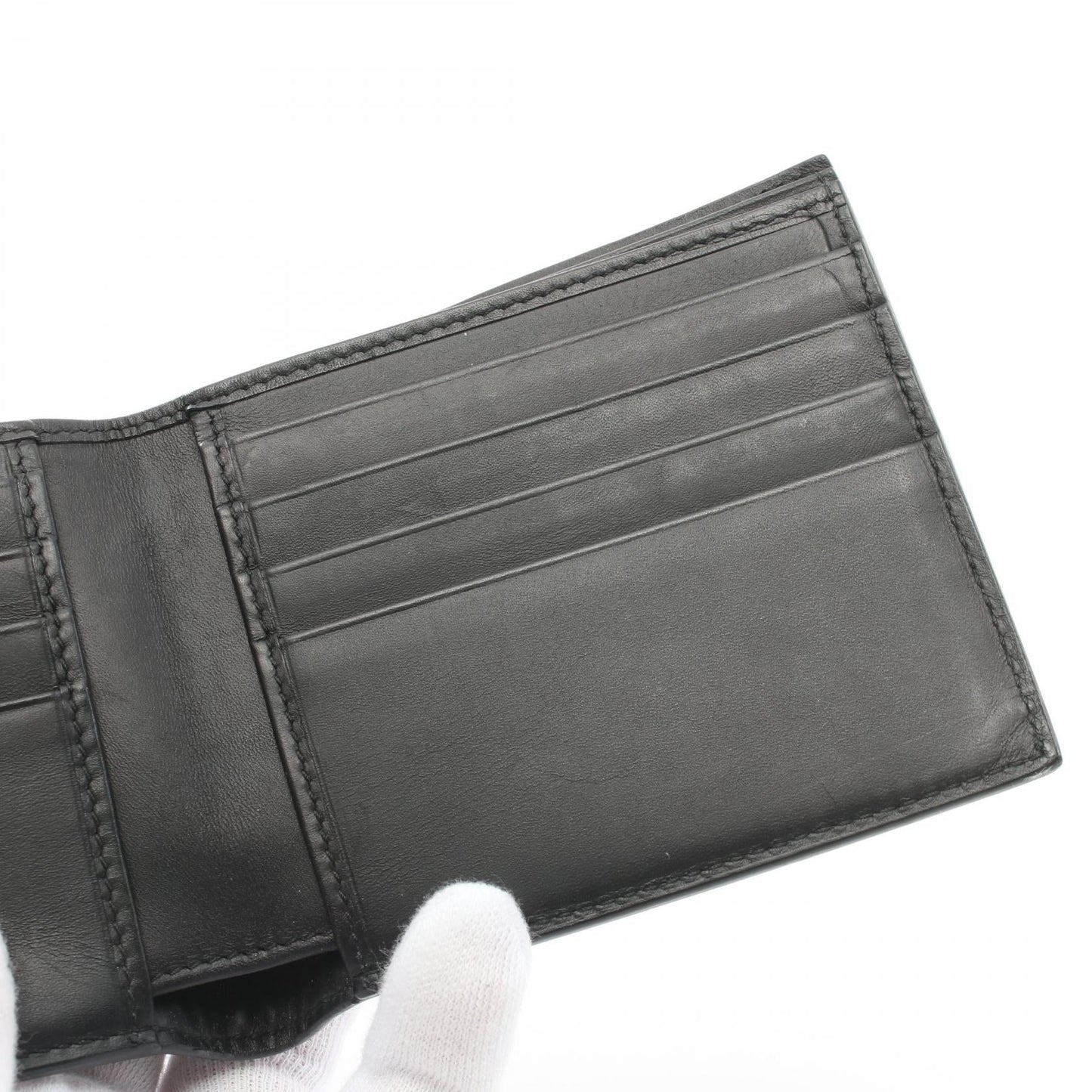 Bottega Veneta Leather Bifold Wallet Black