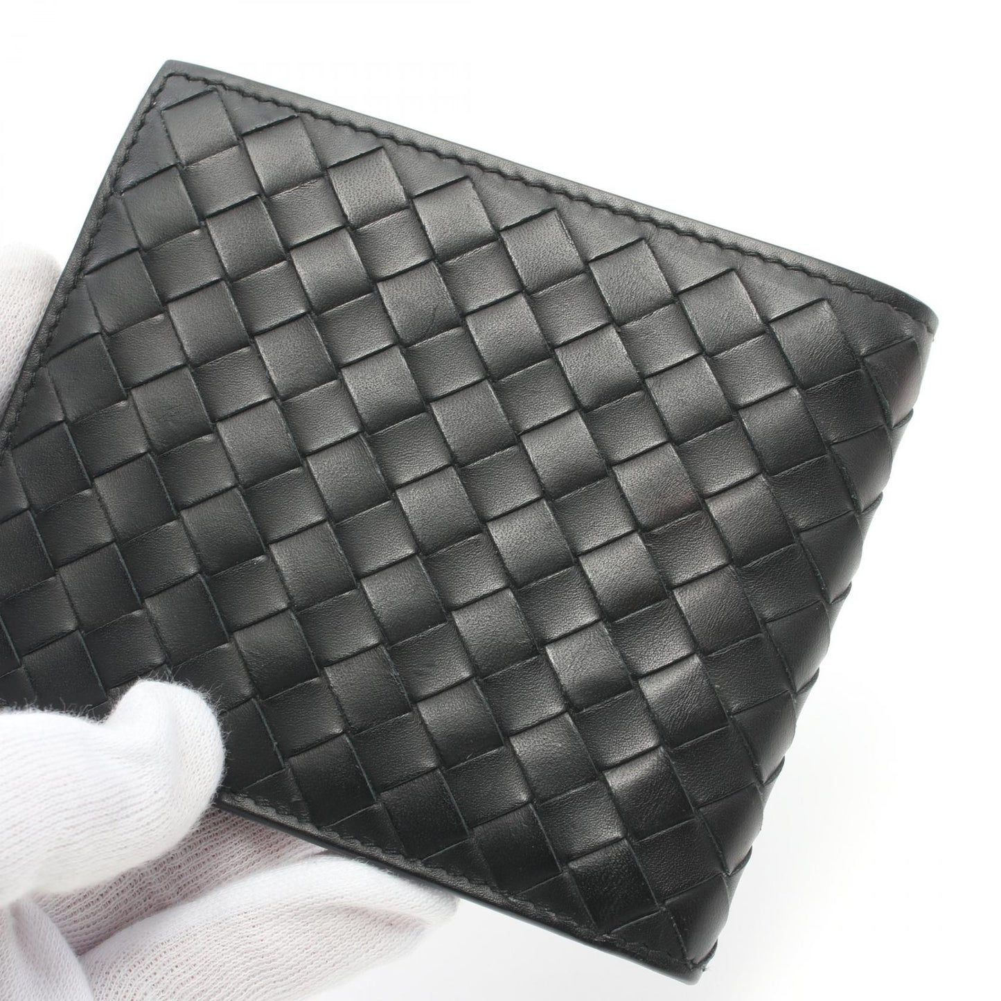 Bottega Veneta Leather Bifold Wallet Black