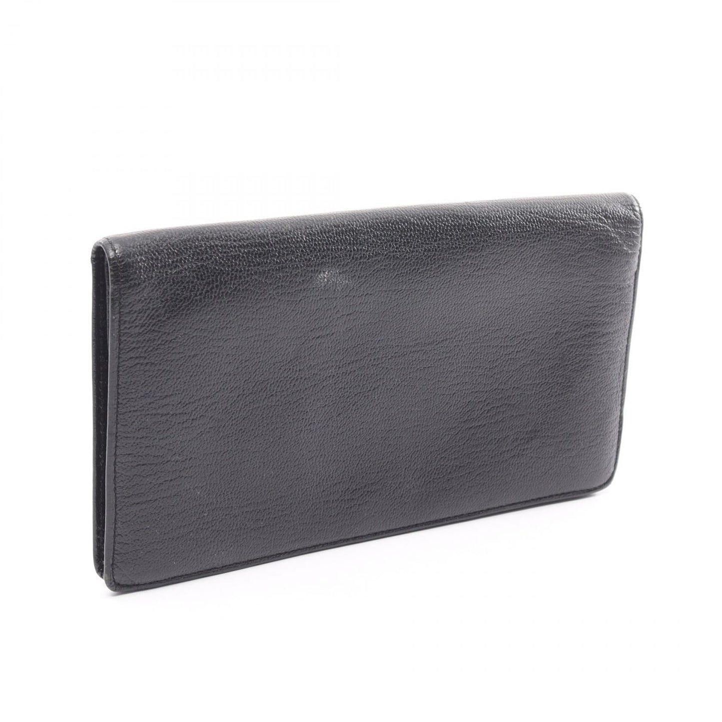 Chanel Leather Coco Mark Long Wallet Black