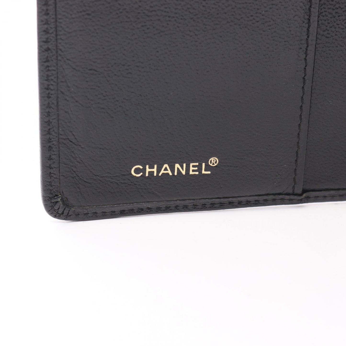 Chanel Leather Coco Mark Long Wallet Black