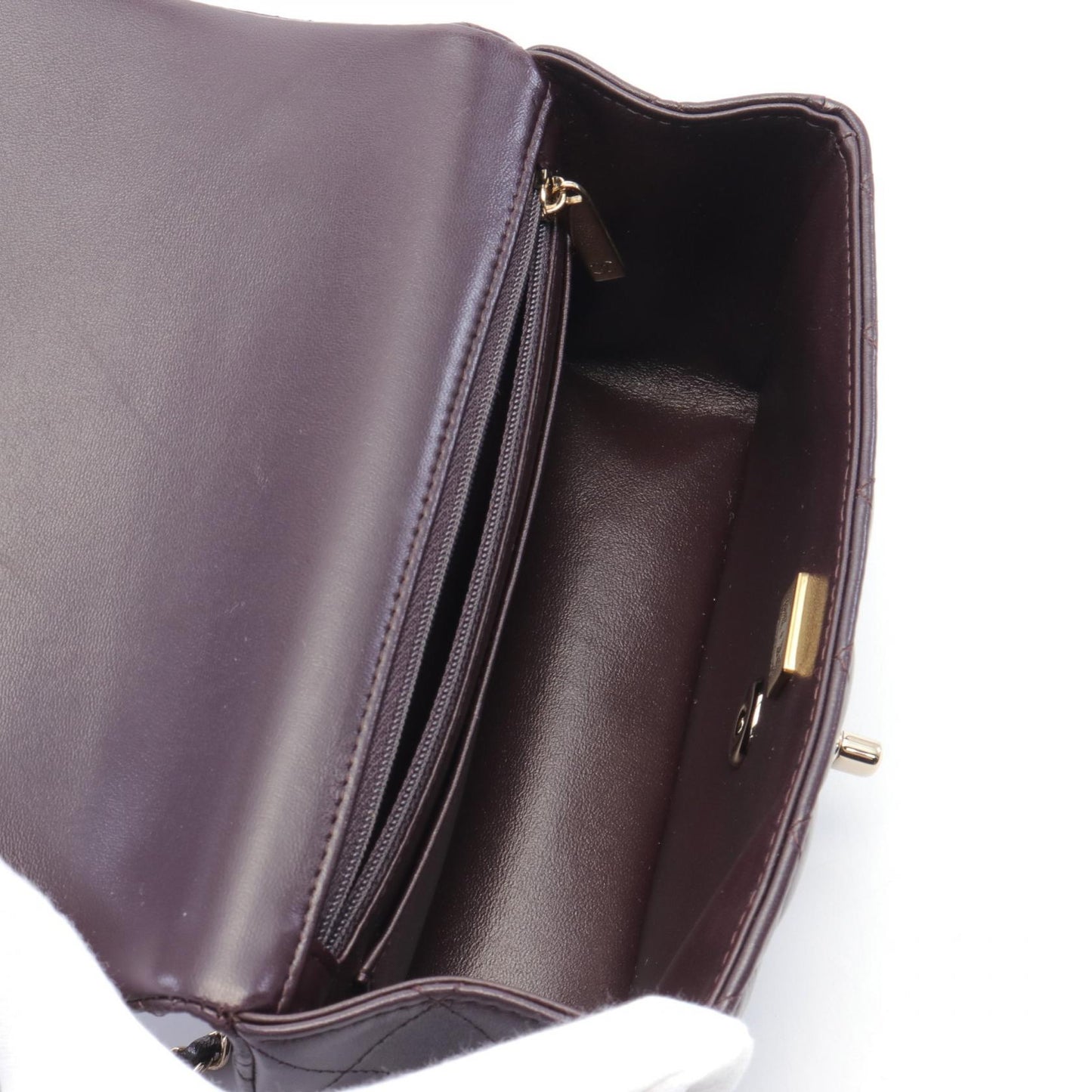 Chanel CC Matelasse Mini Top Handle Flap Bag  Leather Shoulder Bag AS2431