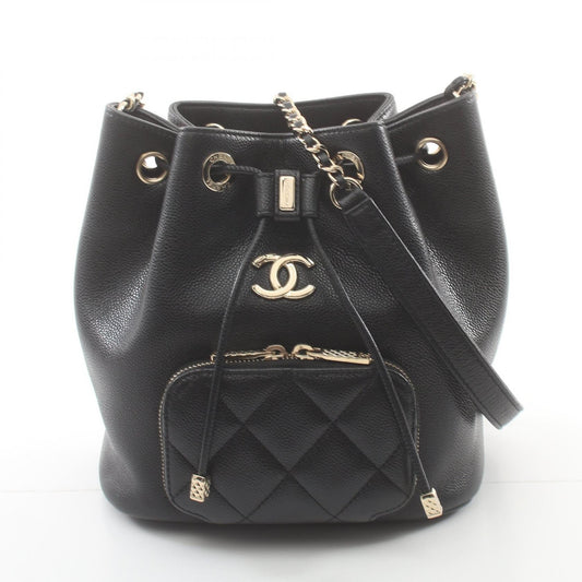 Chanel CC Caviar Drawstring Shoulder Bag Leather Shoulder Bag AS2353
