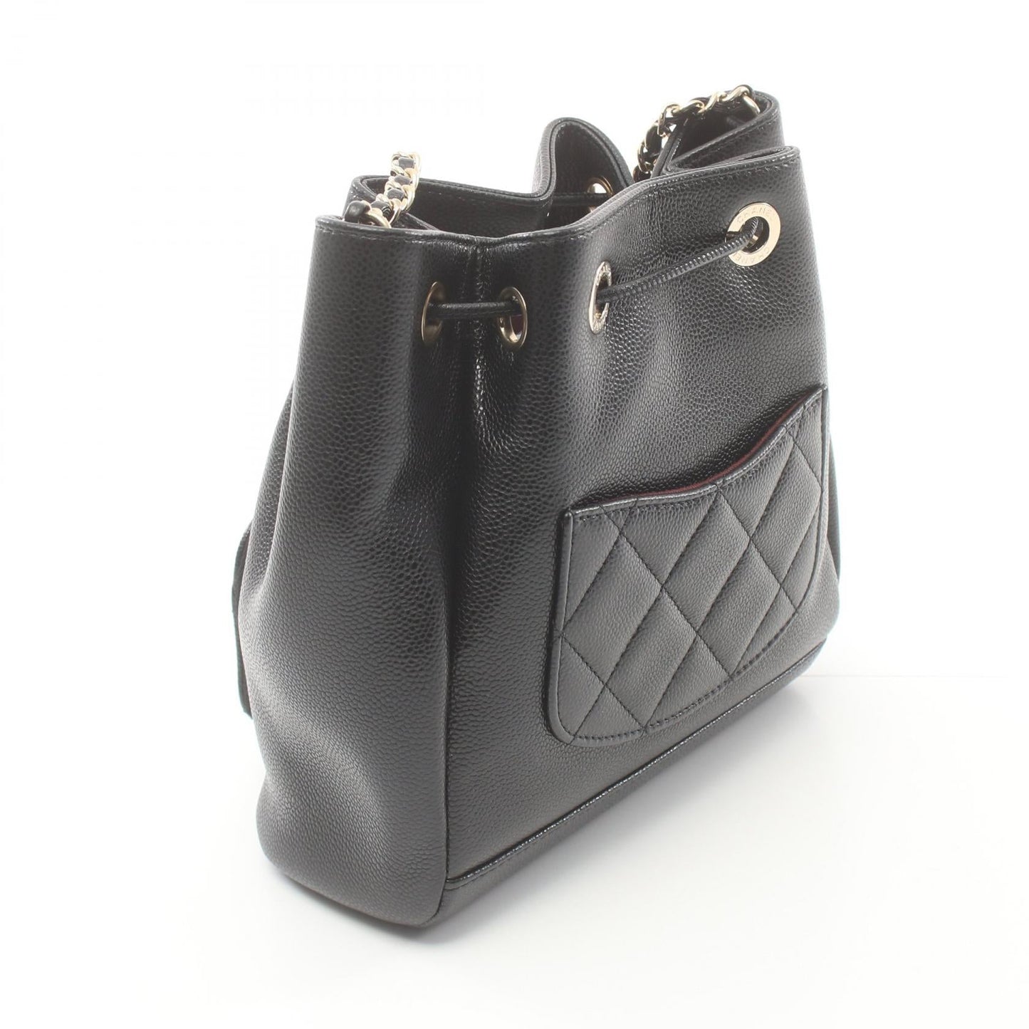 Chanel CC Caviar Drawstring Shoulder Bag Leather Shoulder Bag AS2353