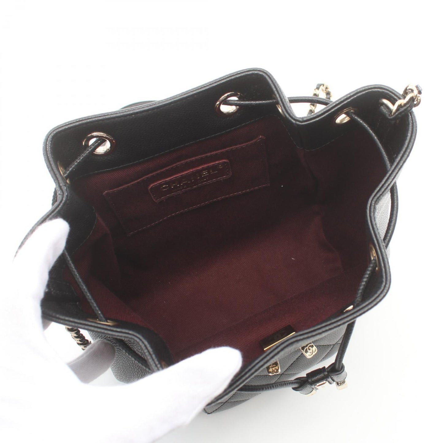 Chanel CC Caviar Drawstring Shoulder Bag Leather Shoulder Bag AS2353