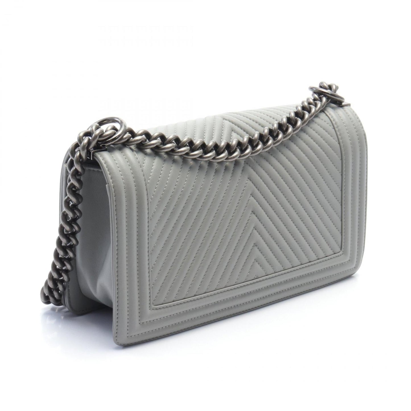Chanel Medium Chevron Le Boy Flap Bag Leather Shoulder Bag in New Condition