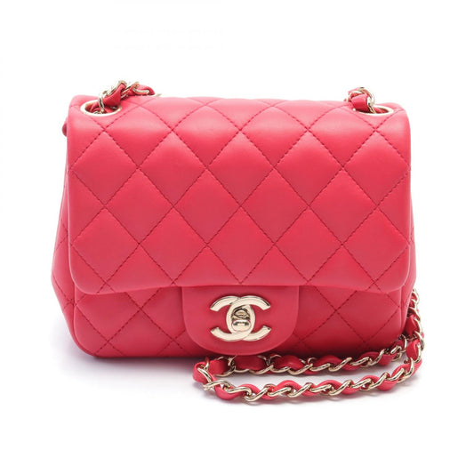 Chanel Mini Square Classic Single Flap Bag Leather Shoulder Bag