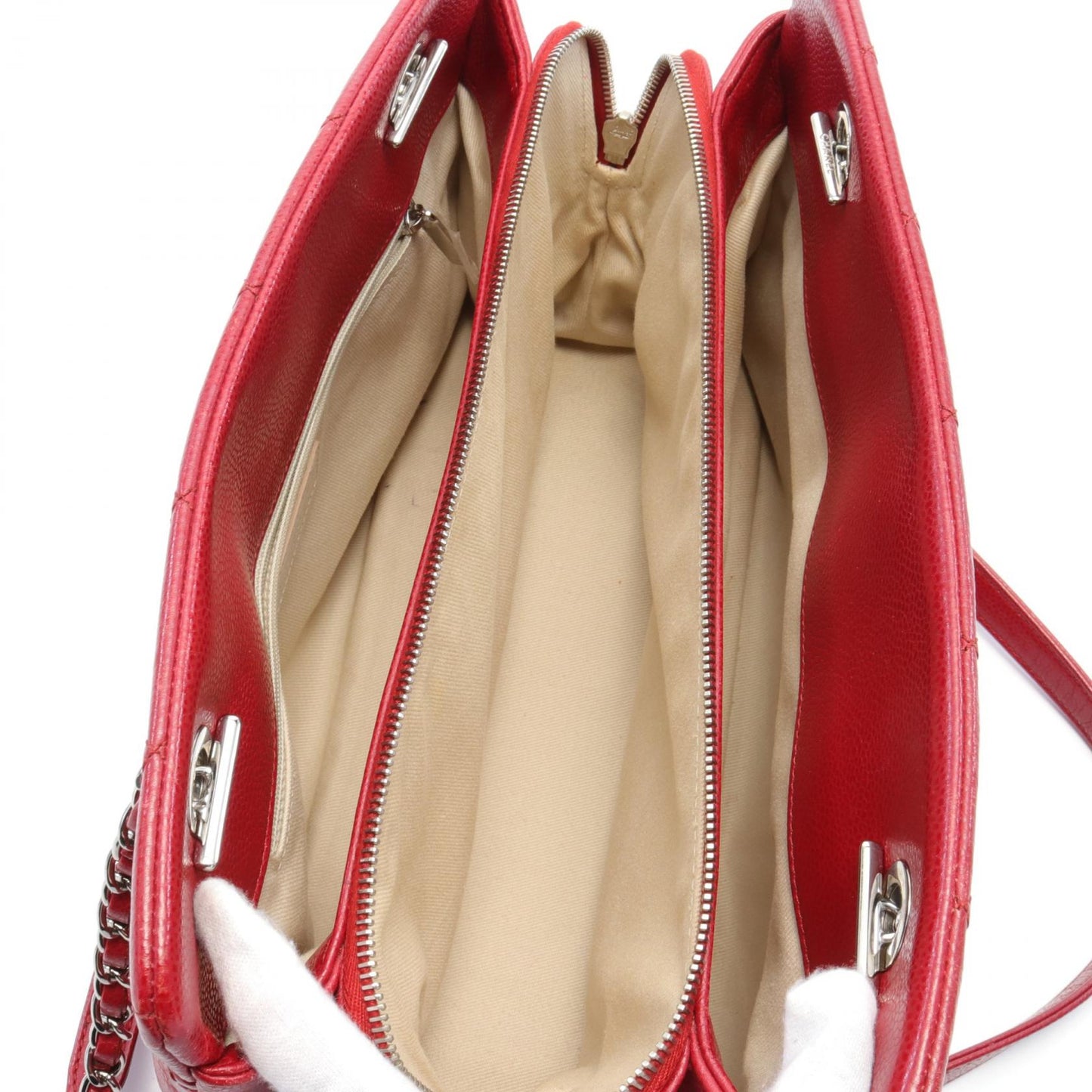 Chanel CC Caviar Matelasse Tote Leather Tote Bag A67294 in New Condition