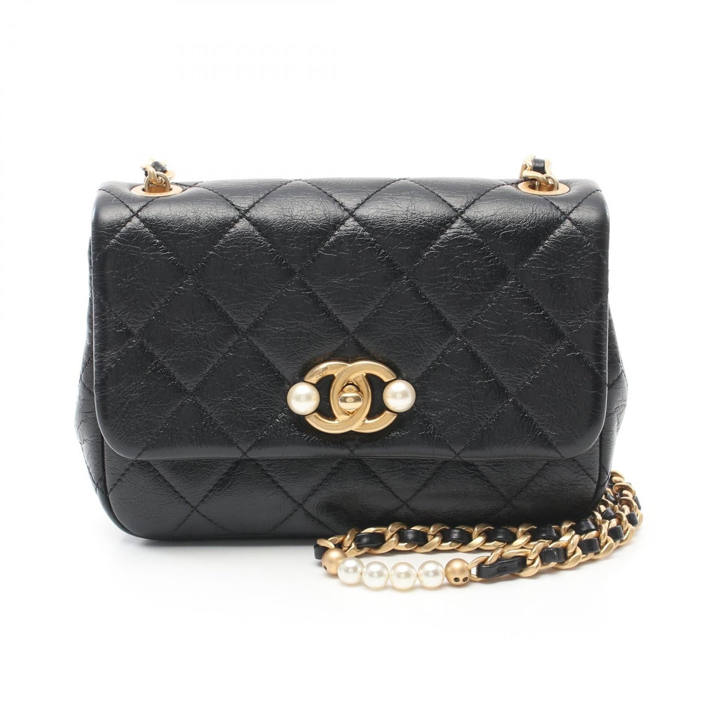 Chanel Matelasse Lambskin Shoulder Bag Black
