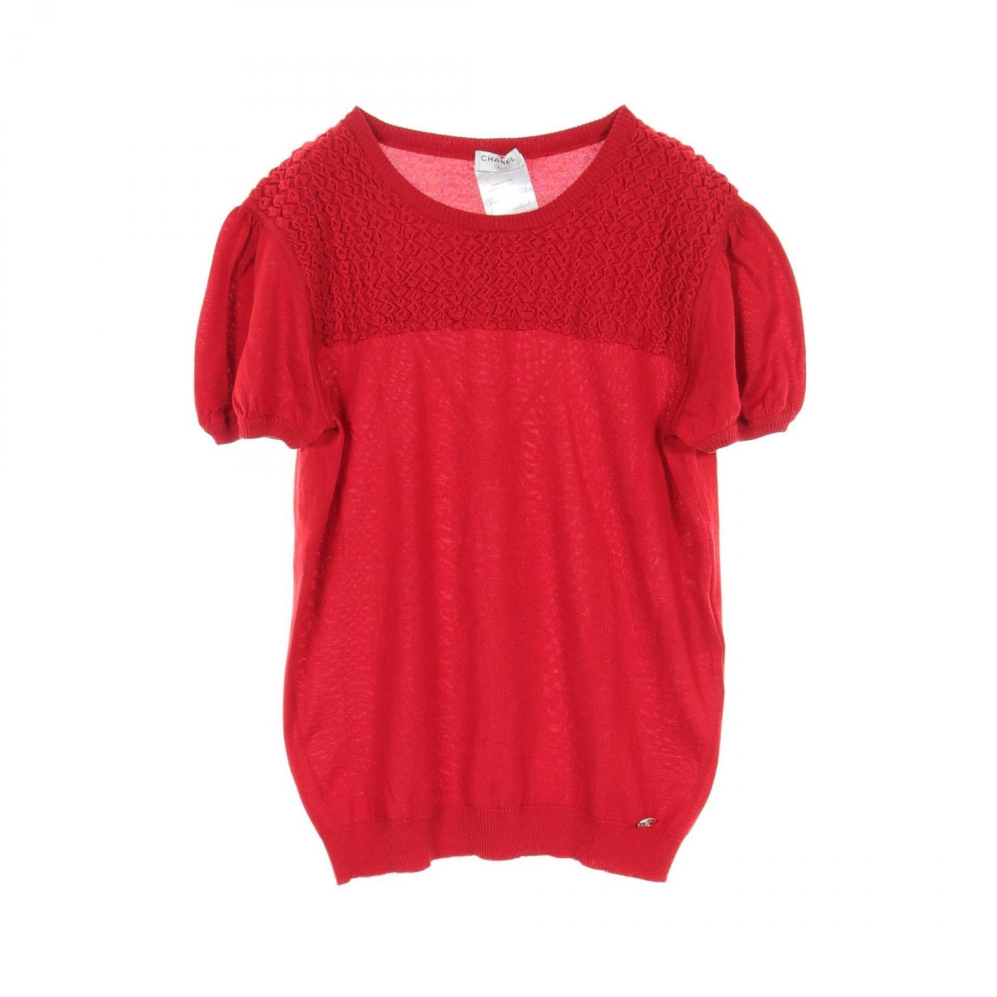 Chanel Cashmere Silk Knit Top Red