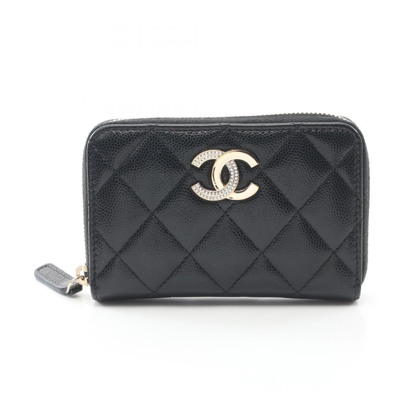Chanel Matelasse Round Leather Wallet Black