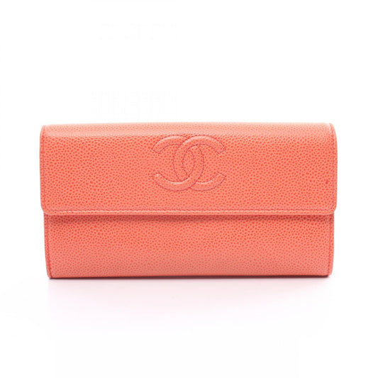 Chanel CC Caviar Long Wallet Leather Long Wallet 18524612 in New Condition