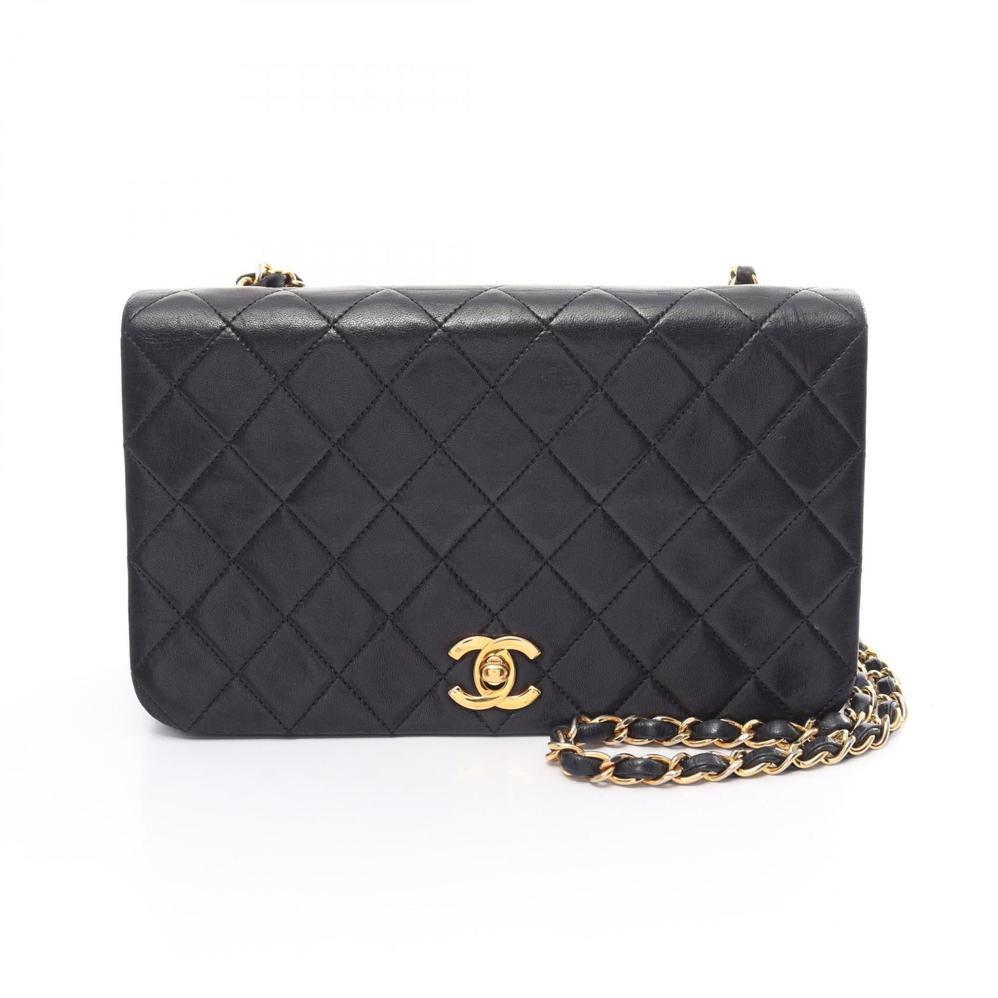 Chanel Full Flap Matelasse Shoulder Bag Leather Shoulder Bag A02500 in New Condition