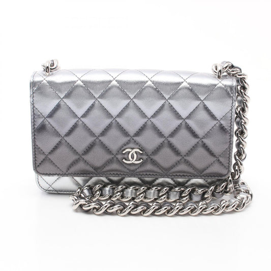 Chanel Quilted Leather Wallet on Chain Leather Crossbody Bag in New Condition