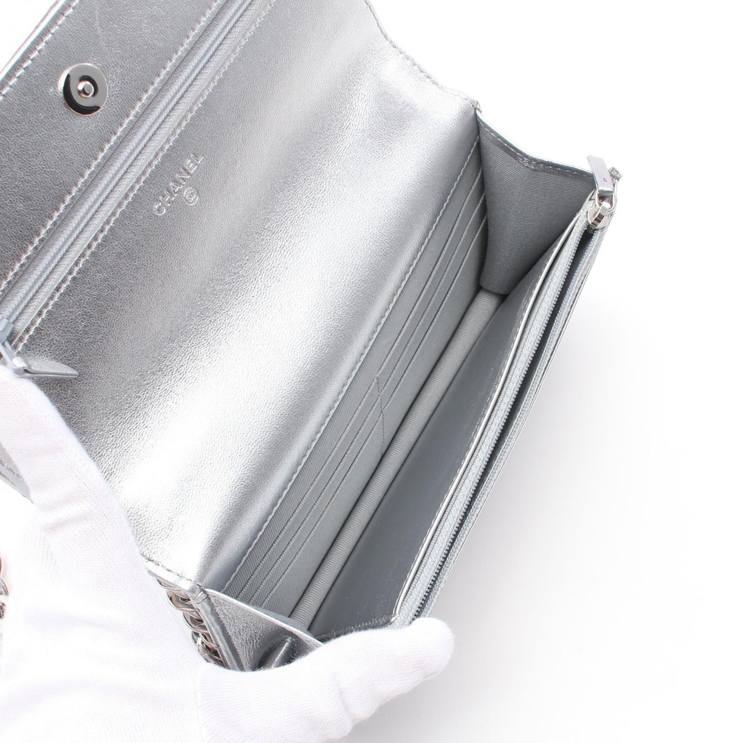 Chanel Quilted Leather Wallet on Chain Leather Crossbody Bag in New Condition