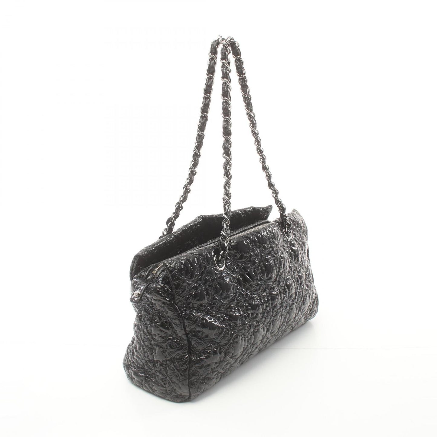 Chanel Patent Embossed Camellia Shoulder Bag  Leather Shoulder Bag 129***** in Great Condition