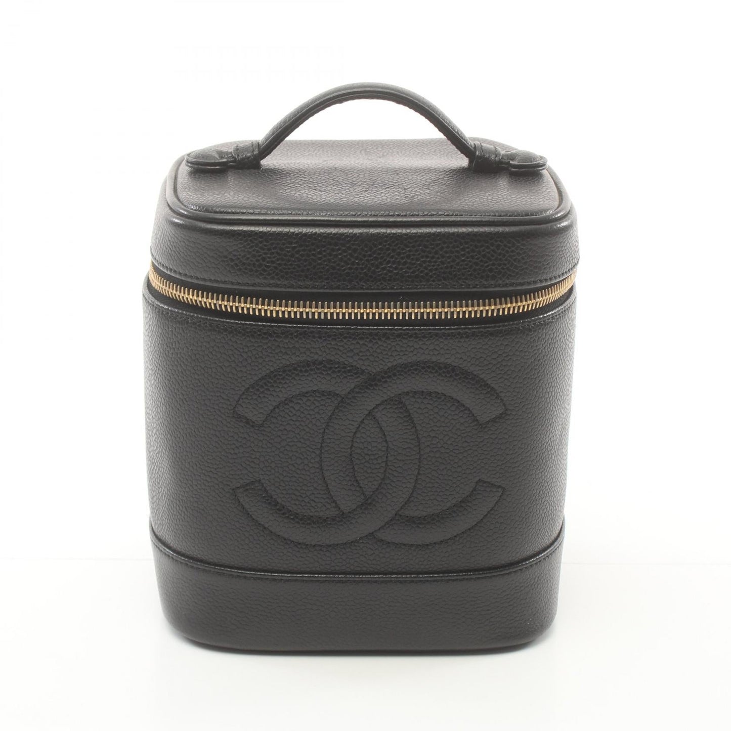 Chanel CC Caviar Vertical Vanity Case Leather Vanity Bag A01998 in New Condition