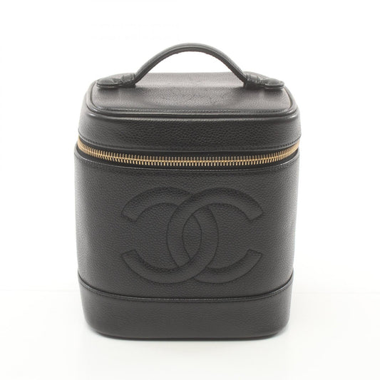 Chanel CC Caviar Vertical Vanity Case Leather Vanity Bag A01998 in New Condition