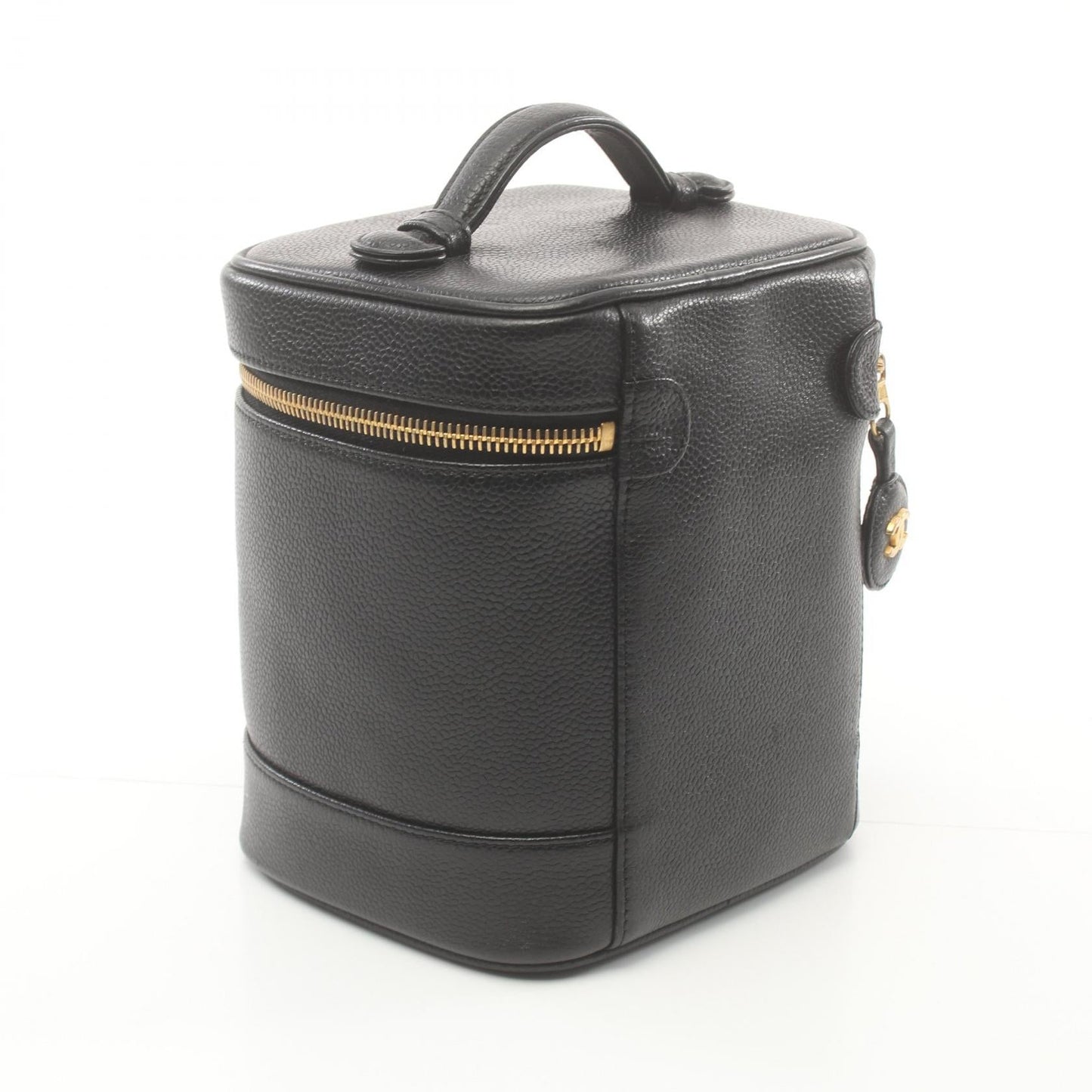 Chanel CC Caviar Vertical Vanity Case Leather Vanity Bag A01998 in New Condition