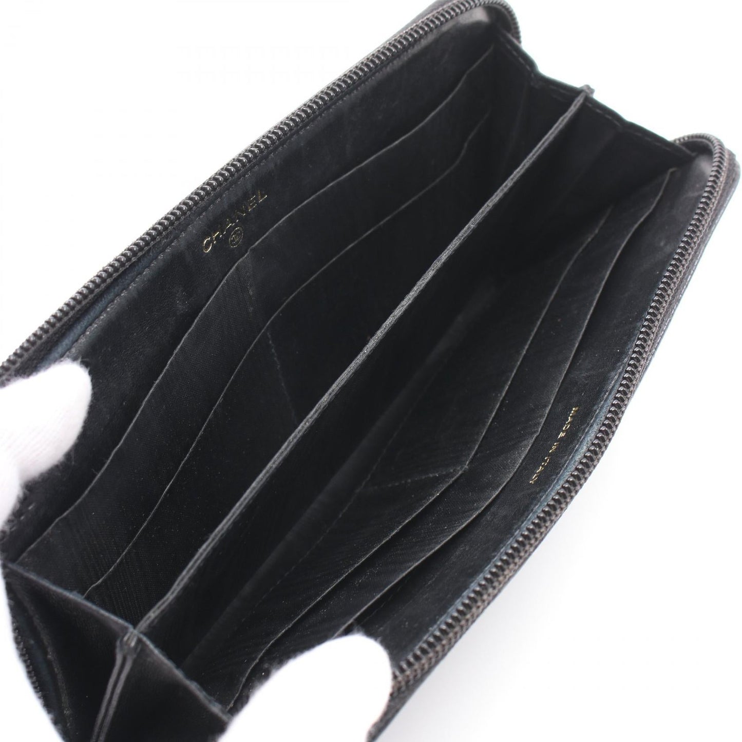 Chanel Coco Mark Caviar Skin Round Zipper Wallet Leather Long Wallet 8174531 in New Condition