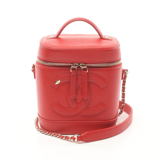 Chanel CC Vertical Vanity Case with Chain Leather Vanity Bag in New Condition
