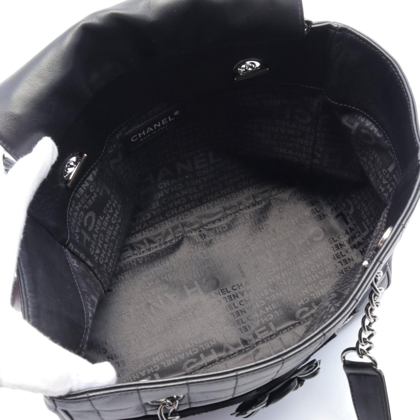 Chanel Chocolate Bar Camellia Tote Bag  Leather Tote Bag in New Condition