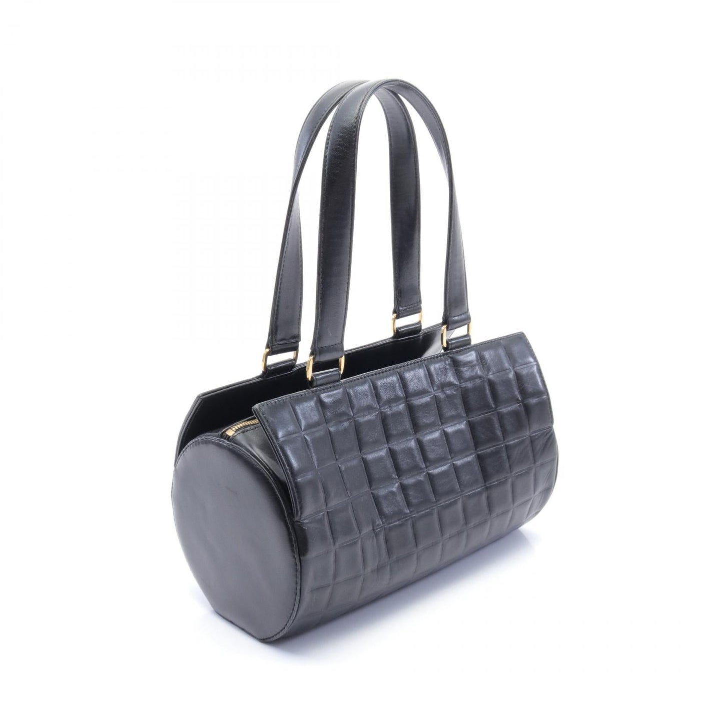 Chanel Leather Chocolate Bar Barrel Bag Leather Handbag in New Condition