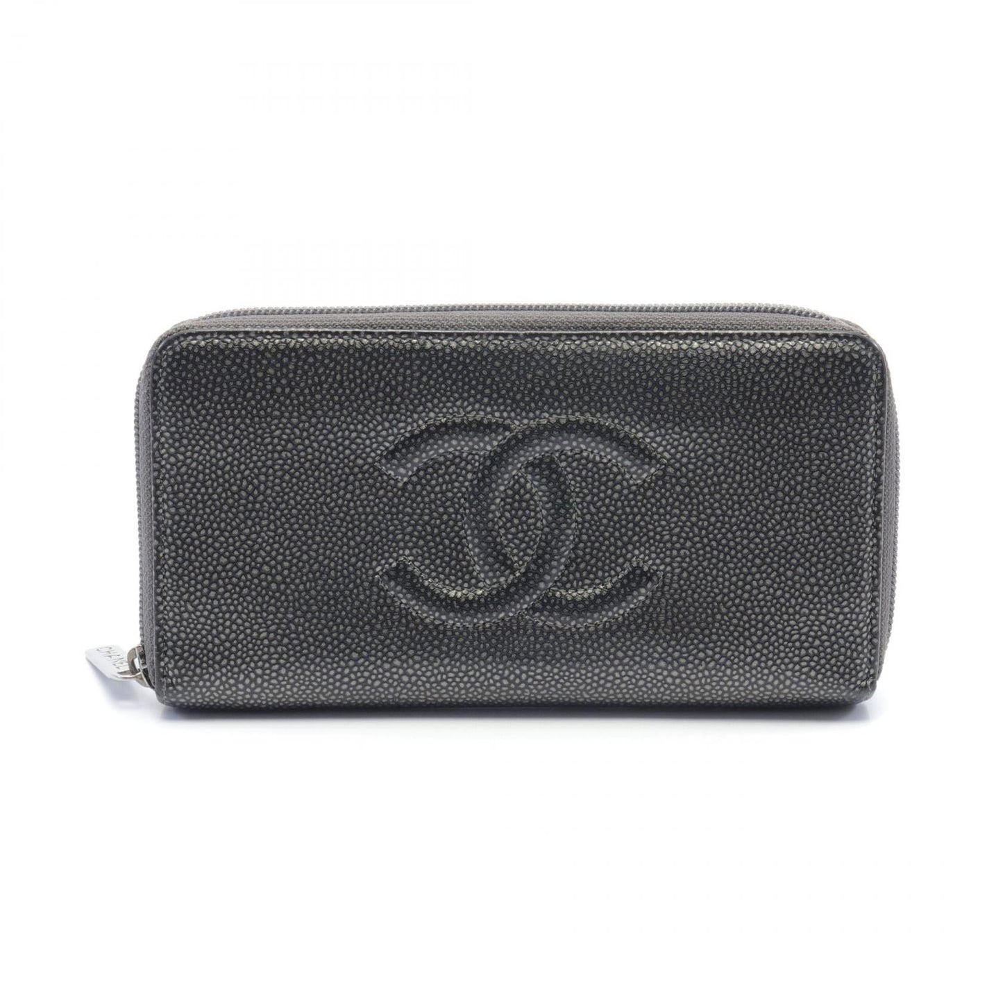 Chanel CC Caviar Zip Around Wallet Leather Long Wallet in New Condition