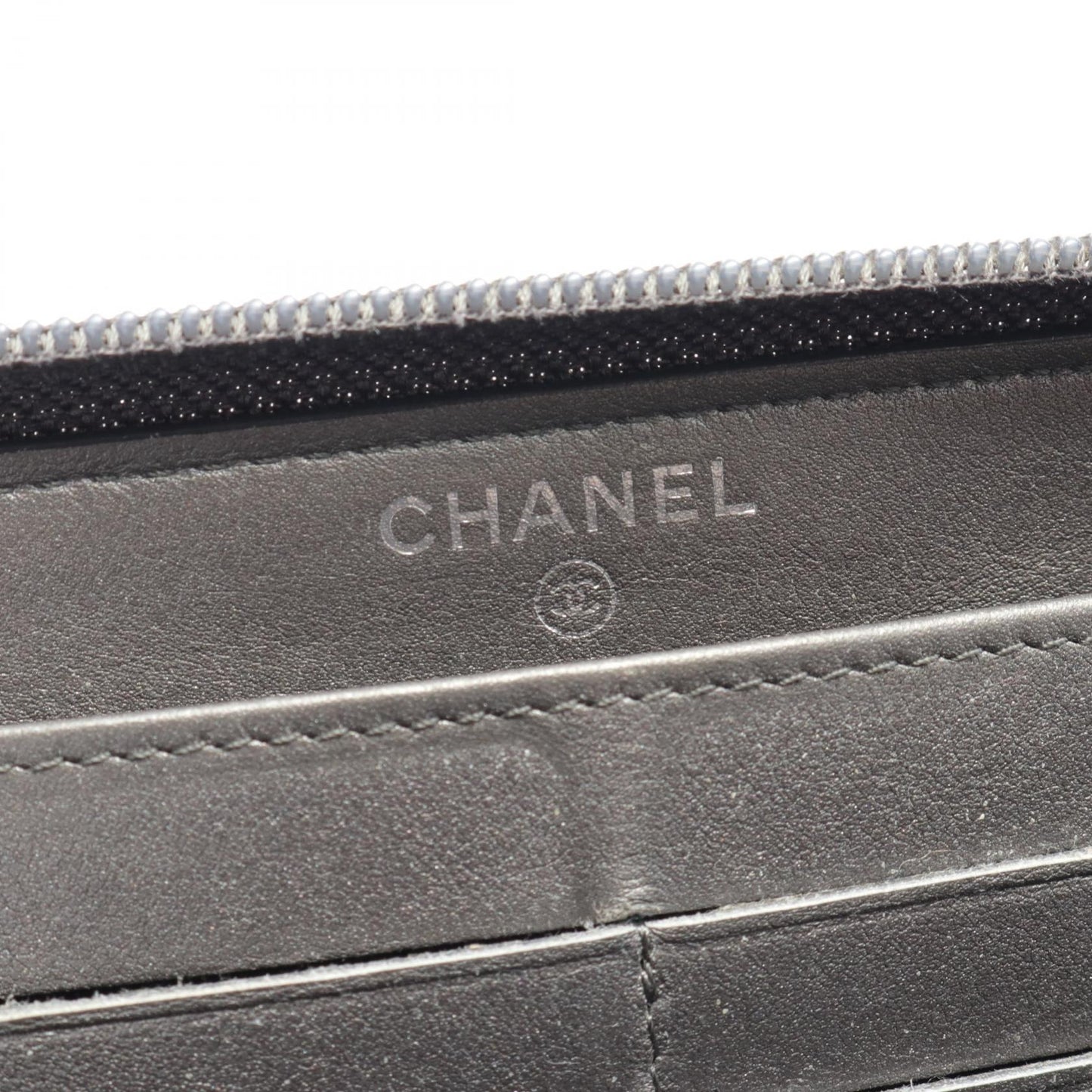 Chanel CC Caviar Zip Around Wallet Leather Long Wallet in New Condition