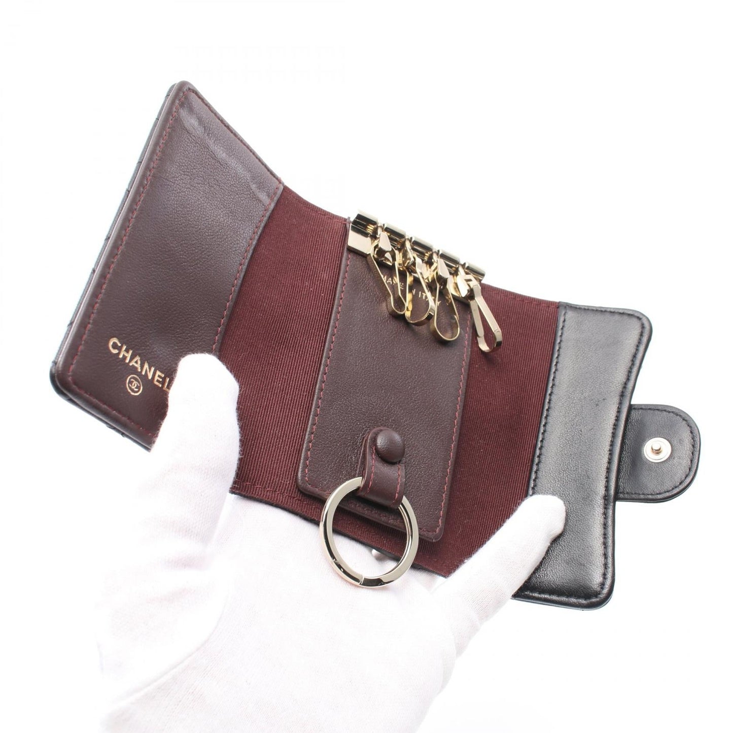 Chanel Matelasse Classic Small Wallet Leather Key Holder AP0214 in New Condition