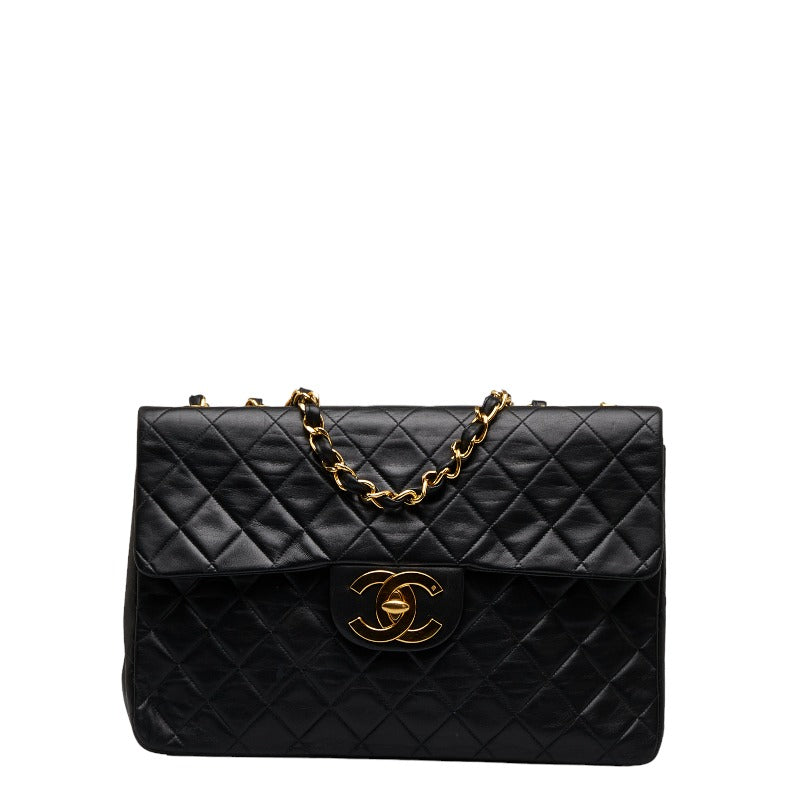 Chanel Leather Chain Shoulder Bag Black