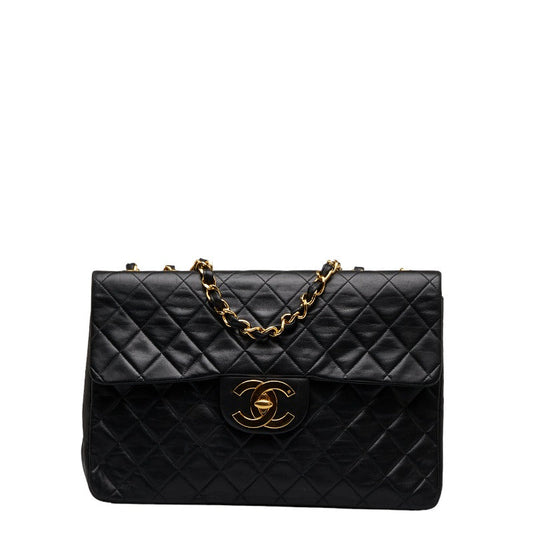Chanel Leather Chain Shoulder Bag Black
