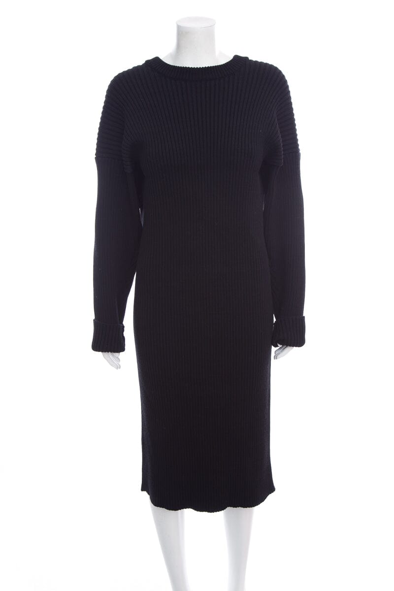 Bottega Veneta Black Knit Long Sleeve Dress SZ S