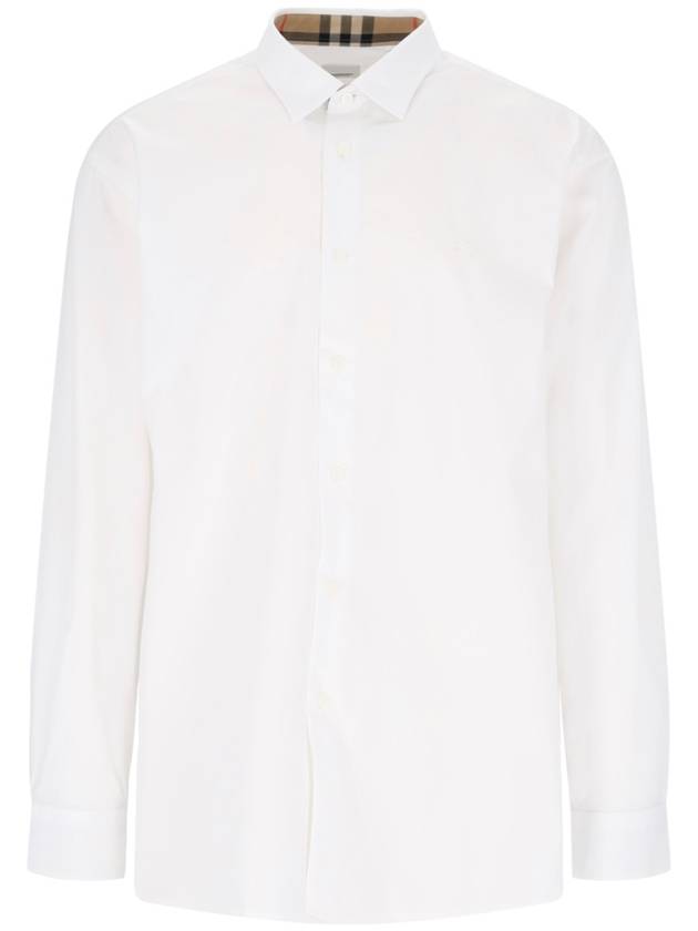 Burberry Plain Cotton Long Sleeve Shirt White