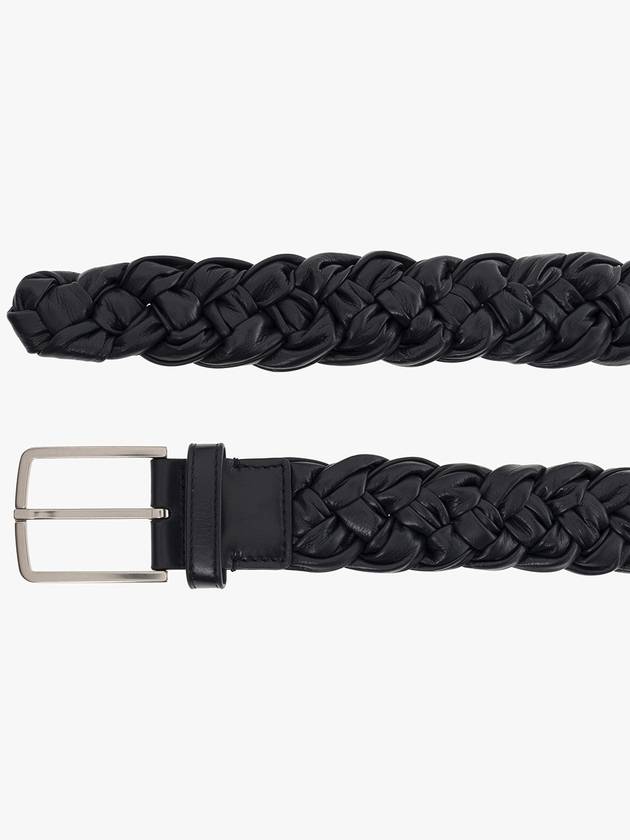 Bottega Veneta Bottega Veneta Woven Leather Belt, Men's, Navy Blue