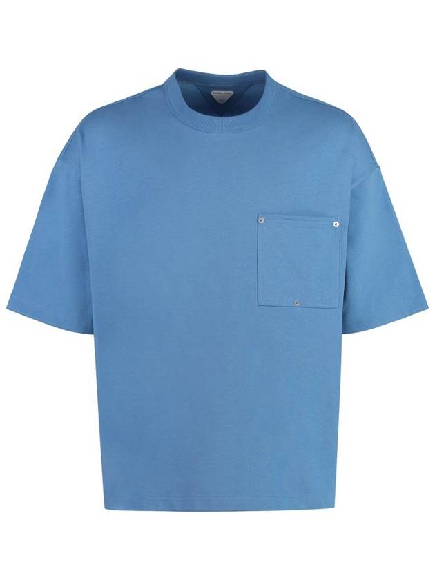 Bottega Veneta Cotton Jersey Short Sleeve T-Shirt Blue