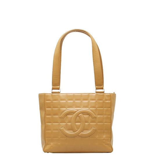 Chanel Leather Chocobar Deco Coco Mark Tote Bag