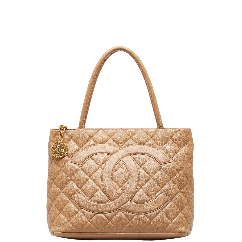 Chanel Caviar Skin Matelasse Medallion Tote Bag