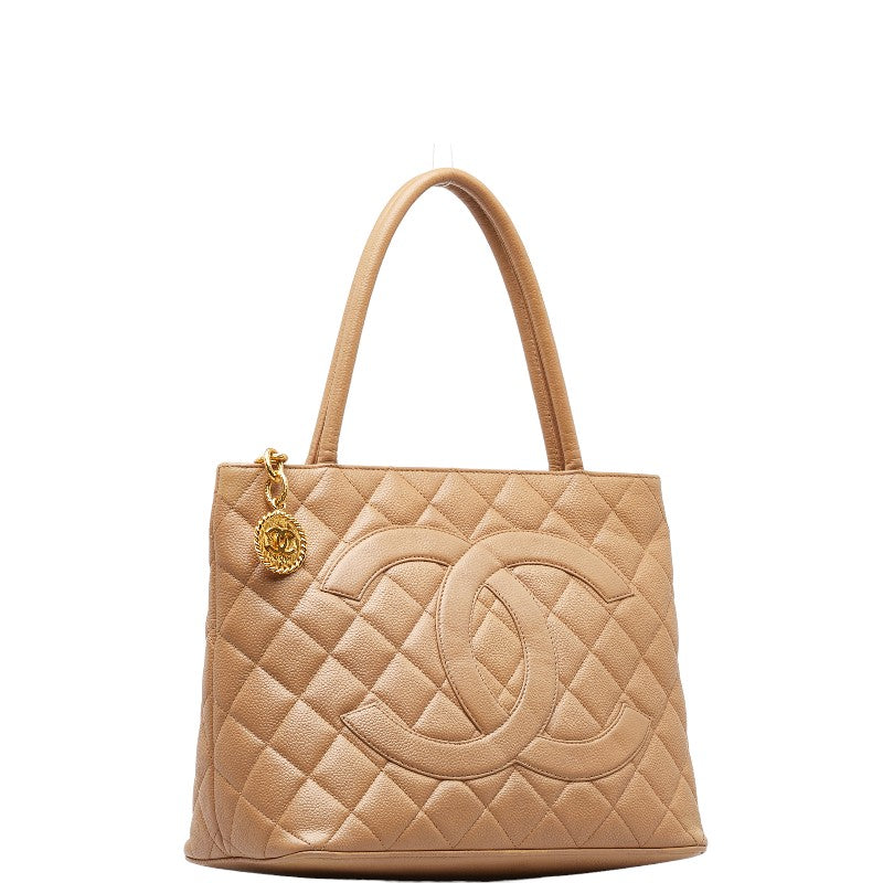 Chanel Caviar Skin Matelasse Medallion Tote Bag