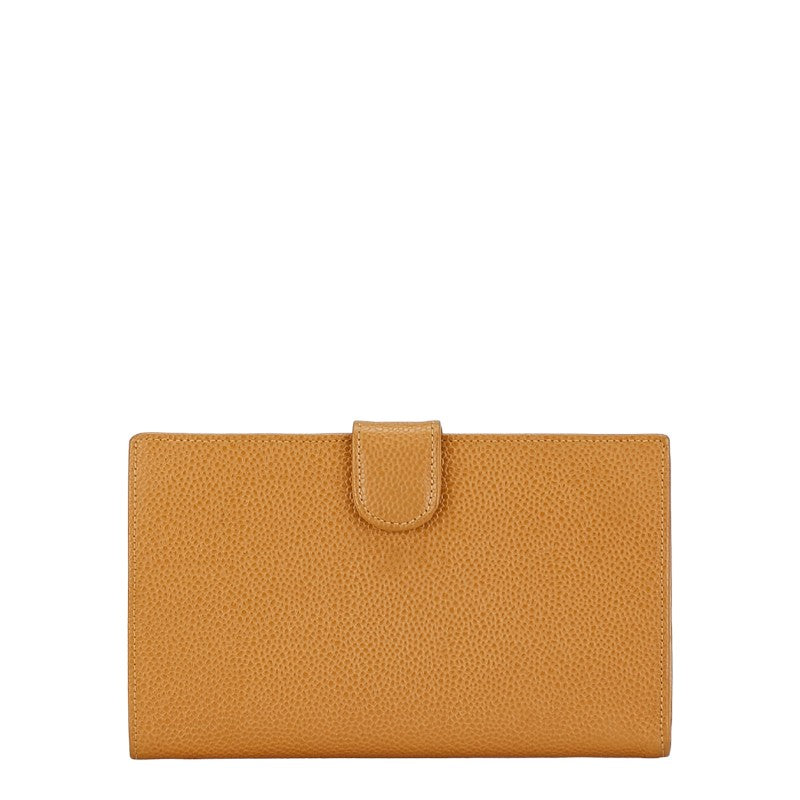 Chanel Caviar Skin Coco Mark Long Wallet Beige in New Condition