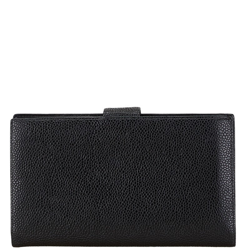 Chanel Caviar Skin Coco Mark Long Wallet